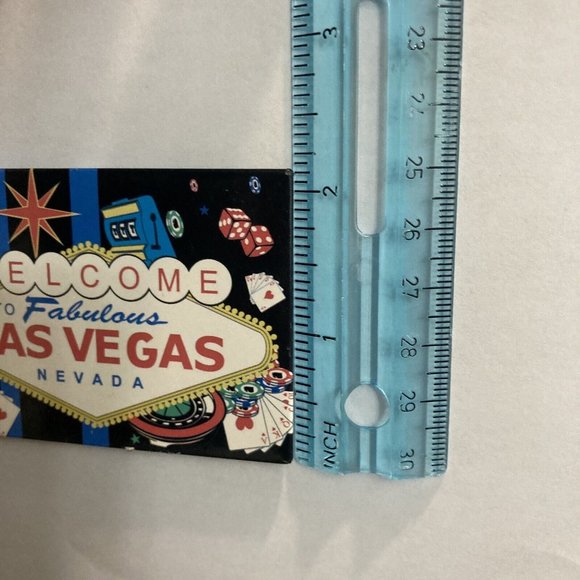 Welcome to Las Vegas Nevada Entrance Sign Poker Chip Souvenir Fridge Magnets - Picture 3 of 7
